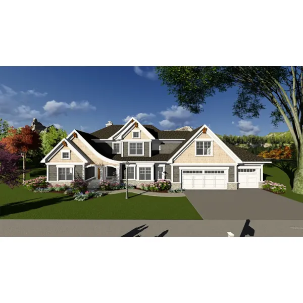 Craftsman House Plan Front of Home - York Traditional Home 051D-0876 - Shop House Plans and More