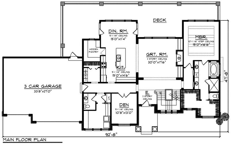 Craftsman House Plan First Floor - Abbey Bend Craftsman Home 051D-0877 - Search House Plans and More