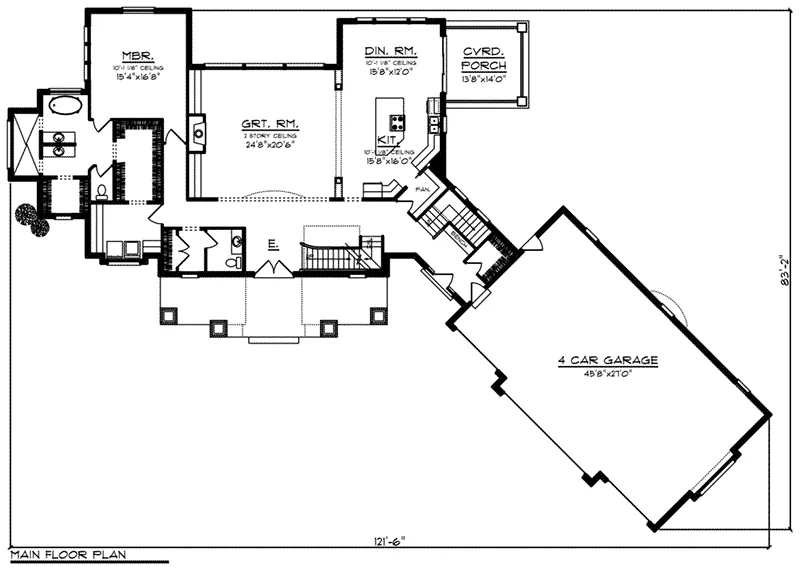 Luxury House Plan First Floor - Barberry Luxury Craftsman Home 051D-0878 - Search House Plans and More