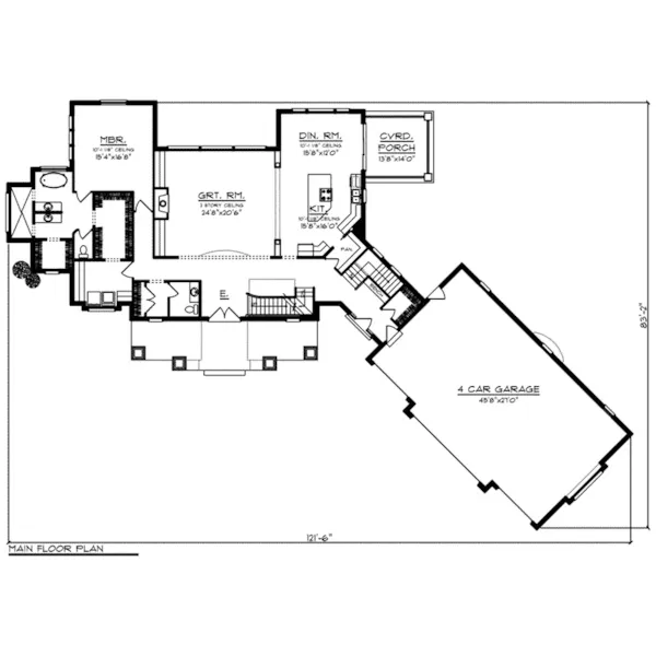 Craftsman House Plan First Floor - Barberry Luxury Craftsman Home 051D-0878 - Search House Plans and More