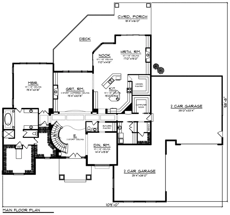 Arts & Crafts House Plan First Floor - Layton Heights Craftsman Home 051D-0887 - Shop House Plans and More