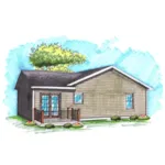 Traditional House Plan Rear Photo 01 - Sherwood Cove Ranch Home 051D-0889 - Shop House Plans and More