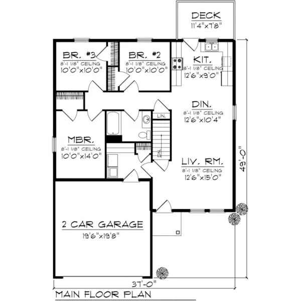 Country House Plan First Floor - Thistle Trail Ranch Home 051D-0890 - Shop House Plans and More