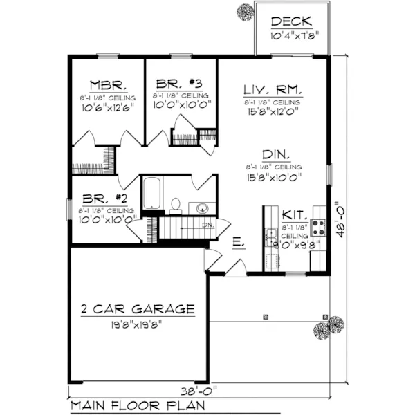 Ranch House Plan First Floor - Holden Shingle Ranch Home 051D-0891 - Search House Plans and More