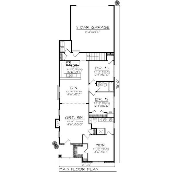 Ranch House Plan First Floor - Allie Creek Shingle Home 051D-0896 - Search House Plans and More