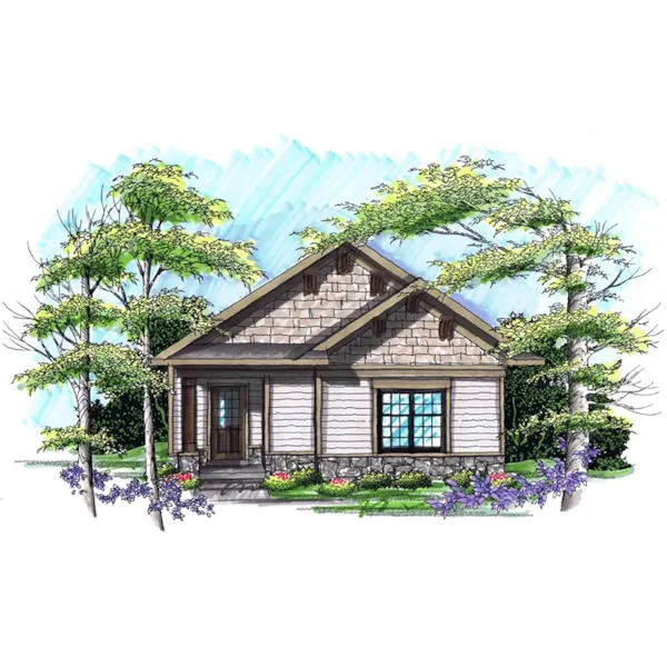 Ranch House Plan Front of Home - Allie Creek Shingle Home 051D-0896 - Search House Plans and More