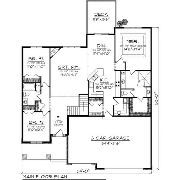 Ranch House Plan First Floor - Stonewood Bend Ranch Home 051D-0905 - Shop House Plans and More