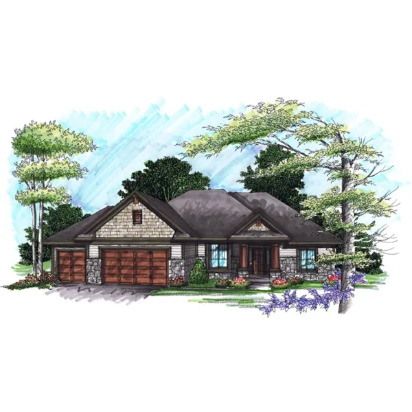 Craftsman House Plan Front of Home - Teton Rustic Ranch Home 051D-0906 - Shop House Plans and More