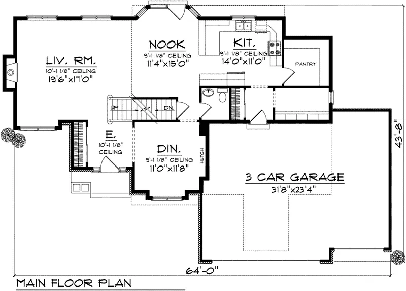Craftsman House Plan First Floor - Point Prairie Traditional Home 051D-0907 - Shop House Plans and More
