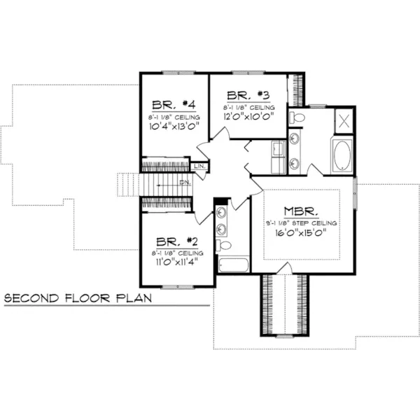 Traditional House Plan Second Floor - Point Prairie Traditional Home 051D-0907 - Shop House Plans and More