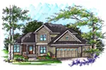 Craftsman House Plan Front of Home - Point Prairie Traditional Home 051D-0907 - Shop House Plans and More