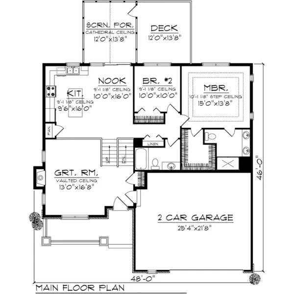 Craftsman House Plan First Floor - Raccoon Hollow Ranch Home 051D-0908 - Shop House Plans and More