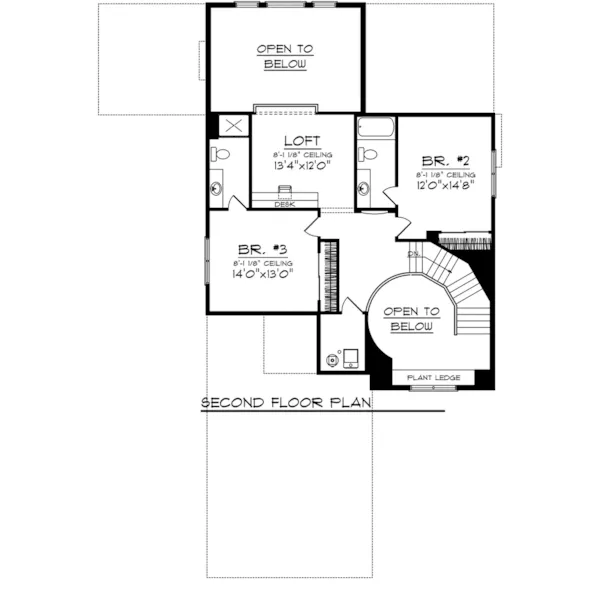 Craftsman House Plan Second Floor - Radford Way Traditional Home 051D-0909 - Shop House Plans and More