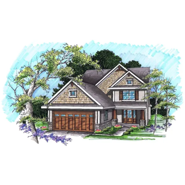 Craftsman House Plan Front of Home - Radford Way Traditional Home 051D-0909 - Shop House Plans and More