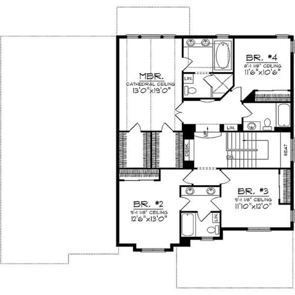 Ranch House Plan Second Floor - Abbot Mill Craftsman Home 051D-0912 - Search House Plans and More