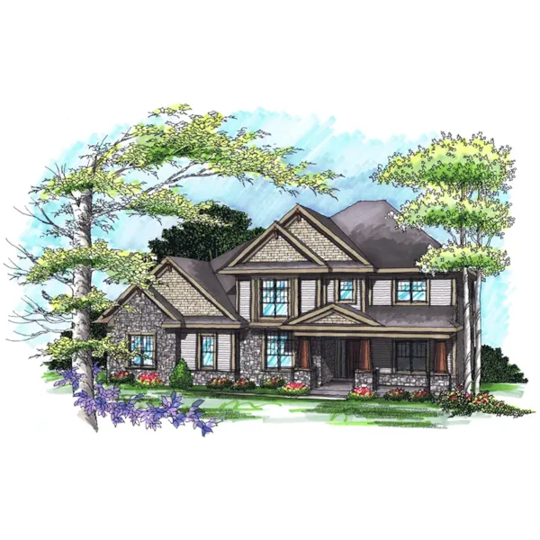 Ranch House Plan Front of Home - Abbot Mill Craftsman Home 051D-0912 - Search House Plans and More