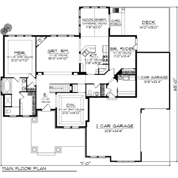 Ranch House Plan First Floor - Dunlap Creek Craftsman Home 051D-0913 - Search House Plans and More