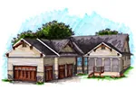 Ranch House Plan Rear Photo 01 - Hidden Oak Craftsman Home 051D-0914 - Search House Plans and More