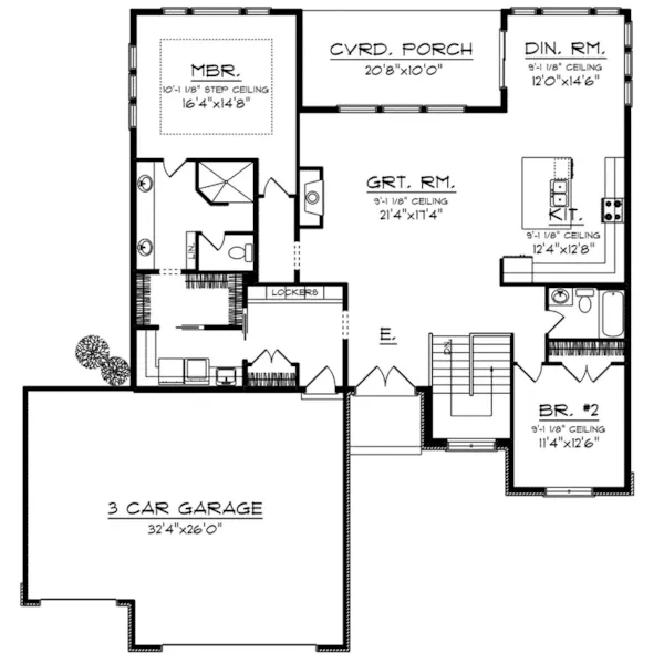 First Floor - Carsyn Contemporary Ranch Home 051D-0924 - Shop House Plans and More