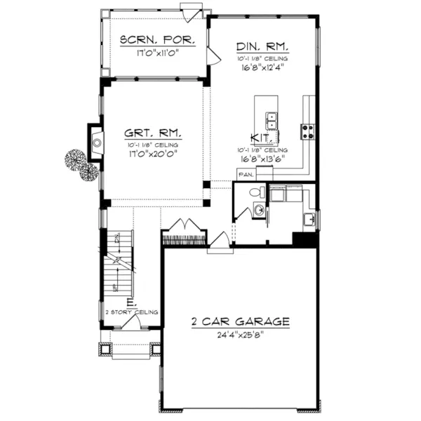 First Floor - Wethersfeld Bay Craftsman Home 051D-0933 - Shop House Plans and More