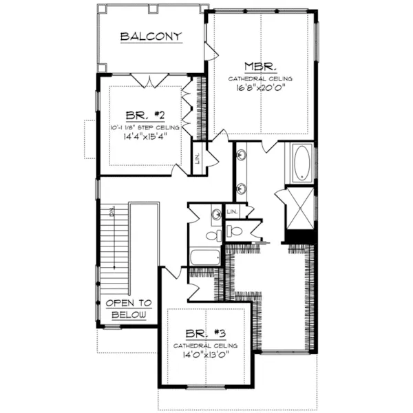 Second Floor - Wethersfeld Bay Craftsman Home 051D-0933 - Shop House Plans and More