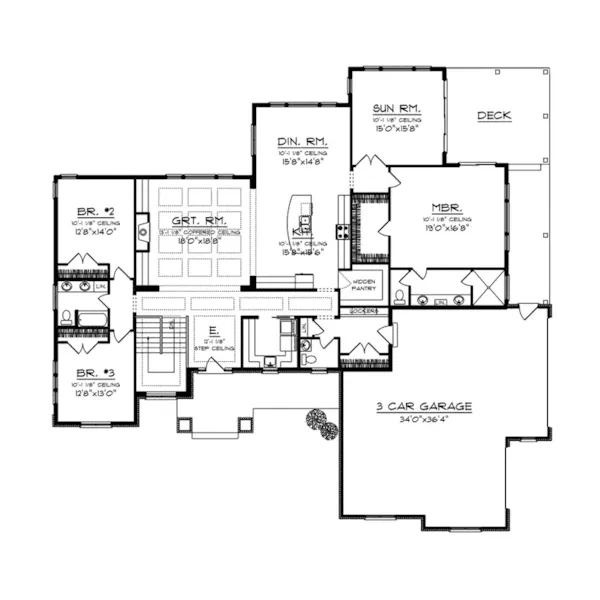 First Floor - Westover Bay Ranch Home 051D-0934 - Shop House Plans and More