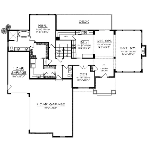 First Floor - Caralynn Craftsman Home 051D-0935 - Shop House Plans and More