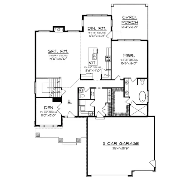 First Floor - Genova Prairie Style Home 051D-0936 - Shop House Plans and More