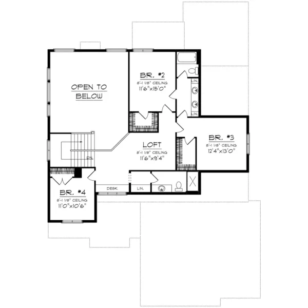 Second Floor - Genova Prairie Style Home 051D-0936 - Shop House Plans and More