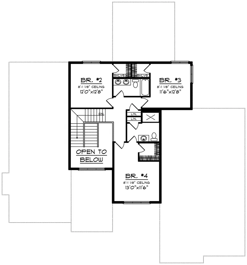 Second Floor - 051D-0937 - Shop House Plans and More