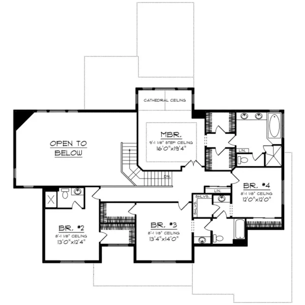 Second Floor - Roxana Luxury Craftsman Home 051D-0939 - Shop House Plans and More