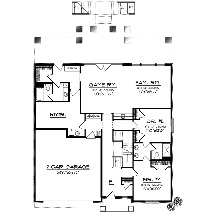 Lower Level Floor - 051D-0941 - Shop House Plans and More
