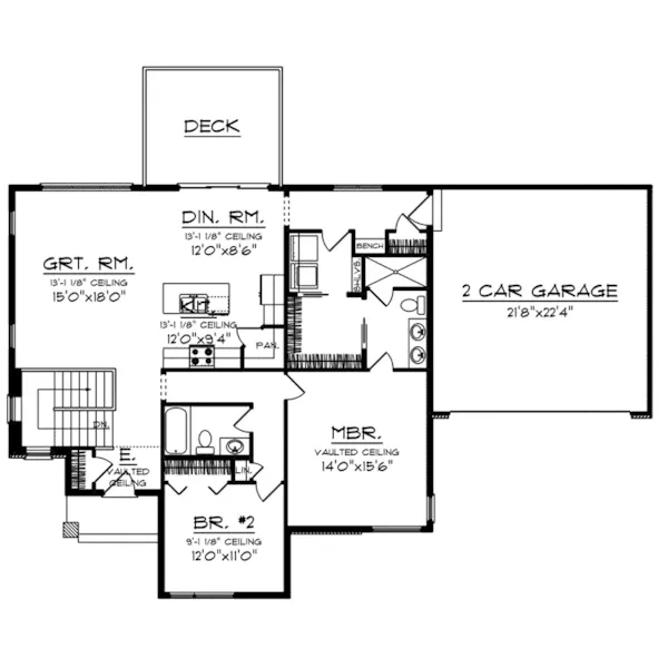 Ranch House Plan First Floor - Goya Modern Home 051D-0945 - Search House Plans and More