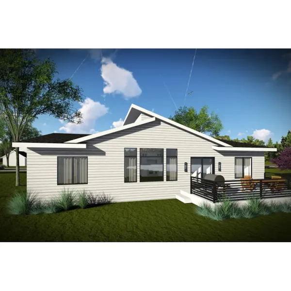 Prairie House Plan Rear Photo 01 - Lani Modern Ranch Home 051D-0948 - Shop House Plans and More