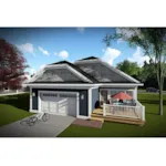 Rear Photo 01 - Persimmon Craftsman Cottage 051D-0953 - Shop House Plans and More