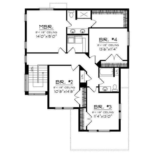 Contemporary House Plan Second Floor - Piers Prairie Style Home 051D-0958 - Shop House Plans and More