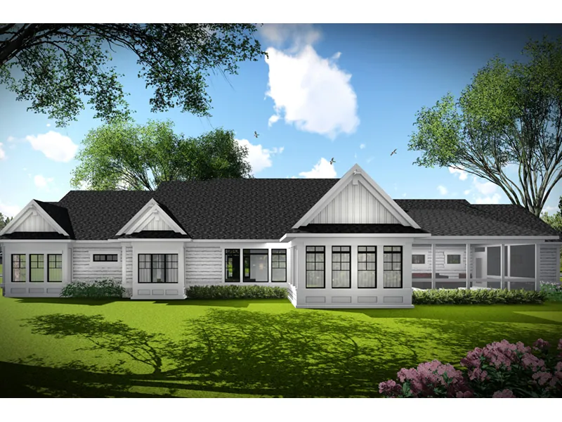 Ranch House Plan Rear Photo 05 - Olson Creek Ranch Home 051D-0960 - Shop House Plans and More