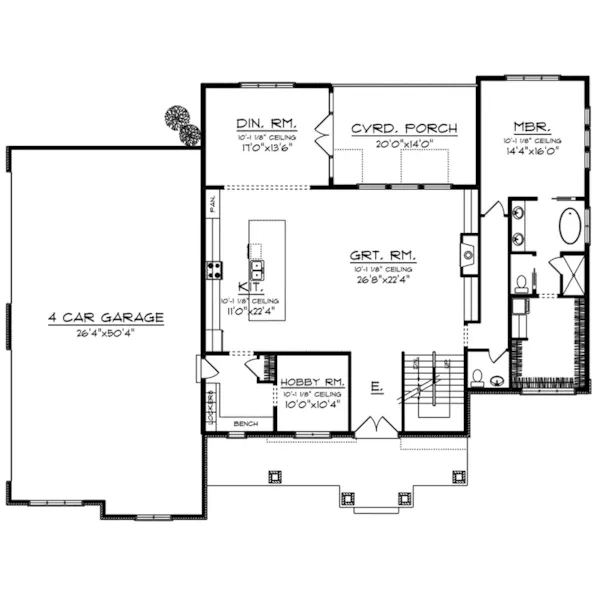 Craftsman House Plan First Floor - Evans Lane Luxury Home 051D-0963 - Search House Plans and More