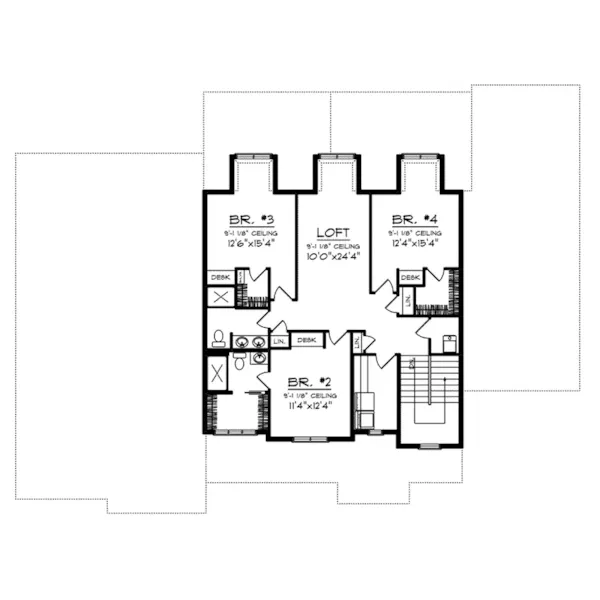 Craftsman House Plan Second Floor - Evans Lane Luxury Home 051D-0963 - Search House Plans and More