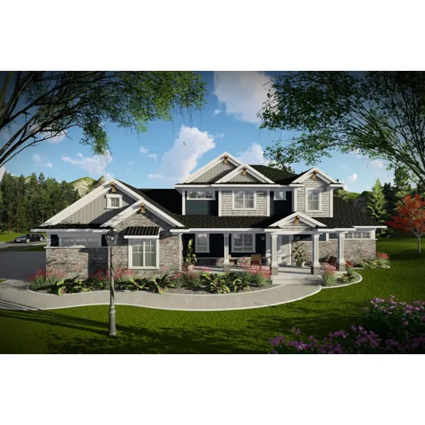 Craftsman House Plan Front of Home - Evans Lane Luxury Home 051D-0963 - Search House Plans and More