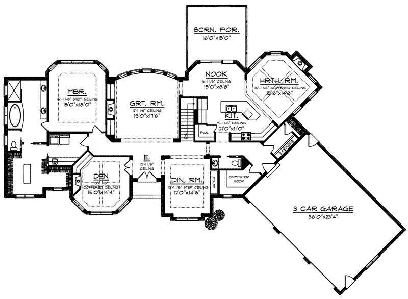 Victorian House Plan First Floor - Melody Point Luxury Home 051D-0965 - Shop House Plans and More