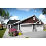 Traditional House Plan Front of Home - Noble Point Duplex Home 051D-0966 - Shop House Plans and More