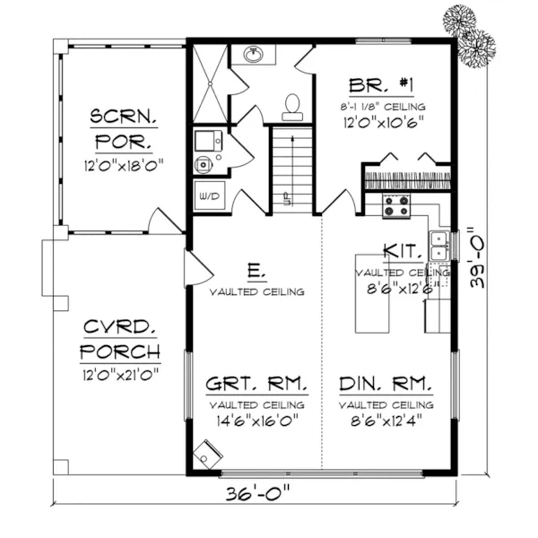 Country House Plan First Floor - Smithton Pike Country Cabin 051D-0969 - Shop House Plans and More