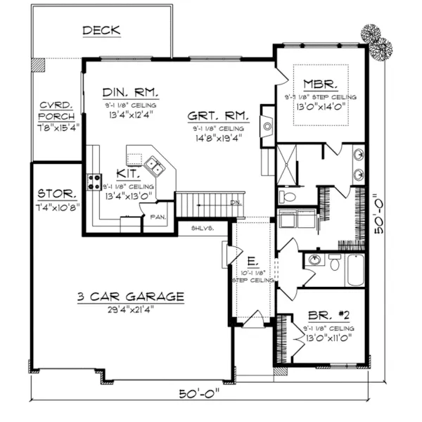 Modern House Plan First Floor - Ventana Hill Modern Home 051D-0971 - Shop House Plans and More