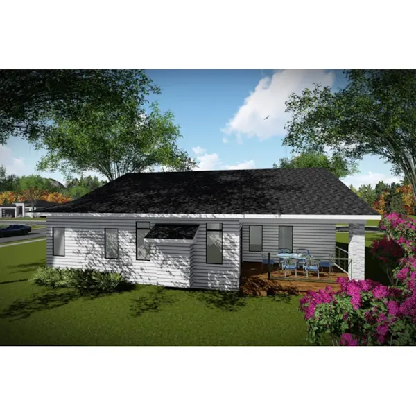 Ranch House Plan Rear Photo 01 - Grayfox Modern Home 051D-0973 - Shop House Plans and More