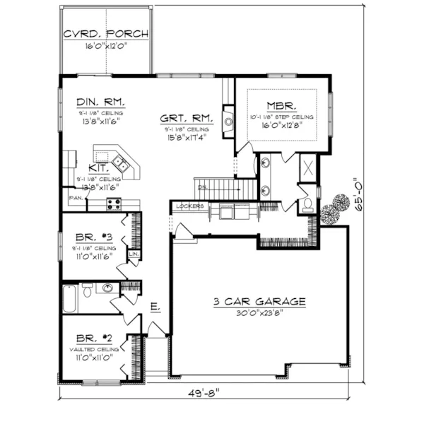 Modern House Plan First Floor - Davin Modern Home 051D-0975 - Shop House Plans and More