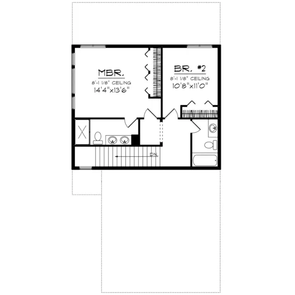 Arts & Crafts House Plan Second Floor - Duxbury Bay Craftsman Home 051D-0976 - Search House Plans and More