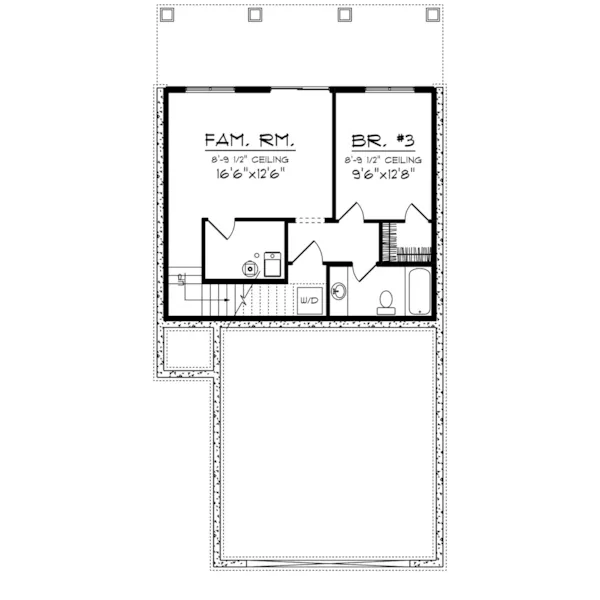 Arts & Crafts House Plan Lower Level Floor - Duxbury Bay Craftsman Home 051D-0976 - Search House Plans and More