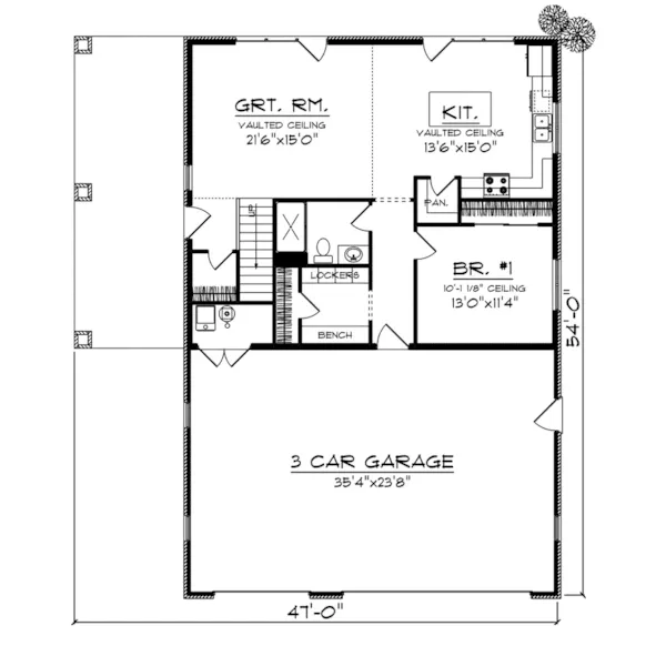 Craftsman House Plan First Floor - Boxwood Way Craftsman Home 051D-0978 - Shop House Plans and More