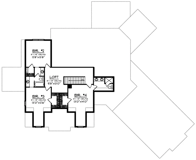 Arts & Crafts House Plan Second Floor - Concord Vineyard Country Home 051D-0988 - Shop House Plans and More